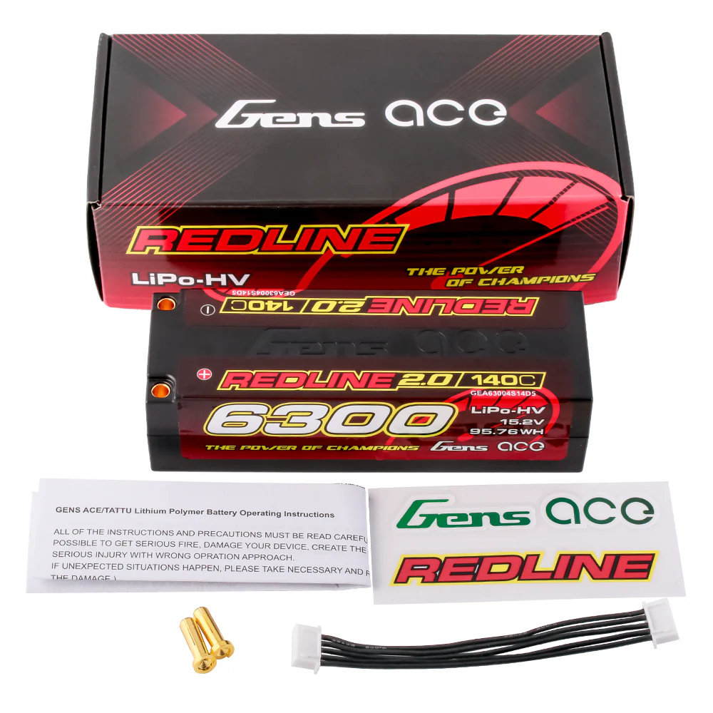 Gens ace Redline 2.0 Series 6300mAh 4S 15.2V 140C HardCase HV Lipo Battery Pack with Hardcase 59# - Image 5